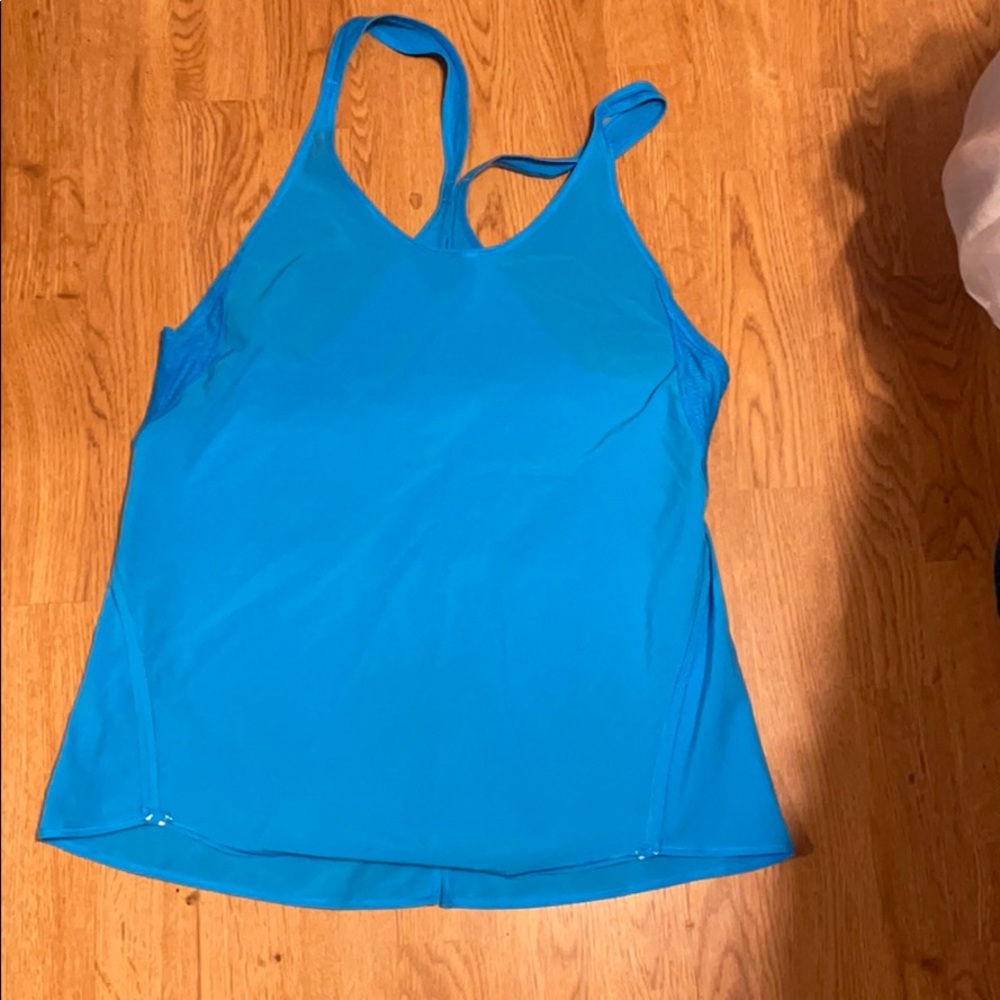 Blue racer back lululemon tank top